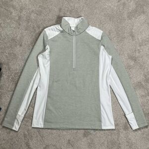 KJUS Women Forum Midlayer Half-Zip Pullover Grey White UPF 50+ K00021 Size 40/L